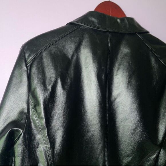 Jerry Lewis L Black Leather Jacket Zipper Collar - Picture 6 of 7